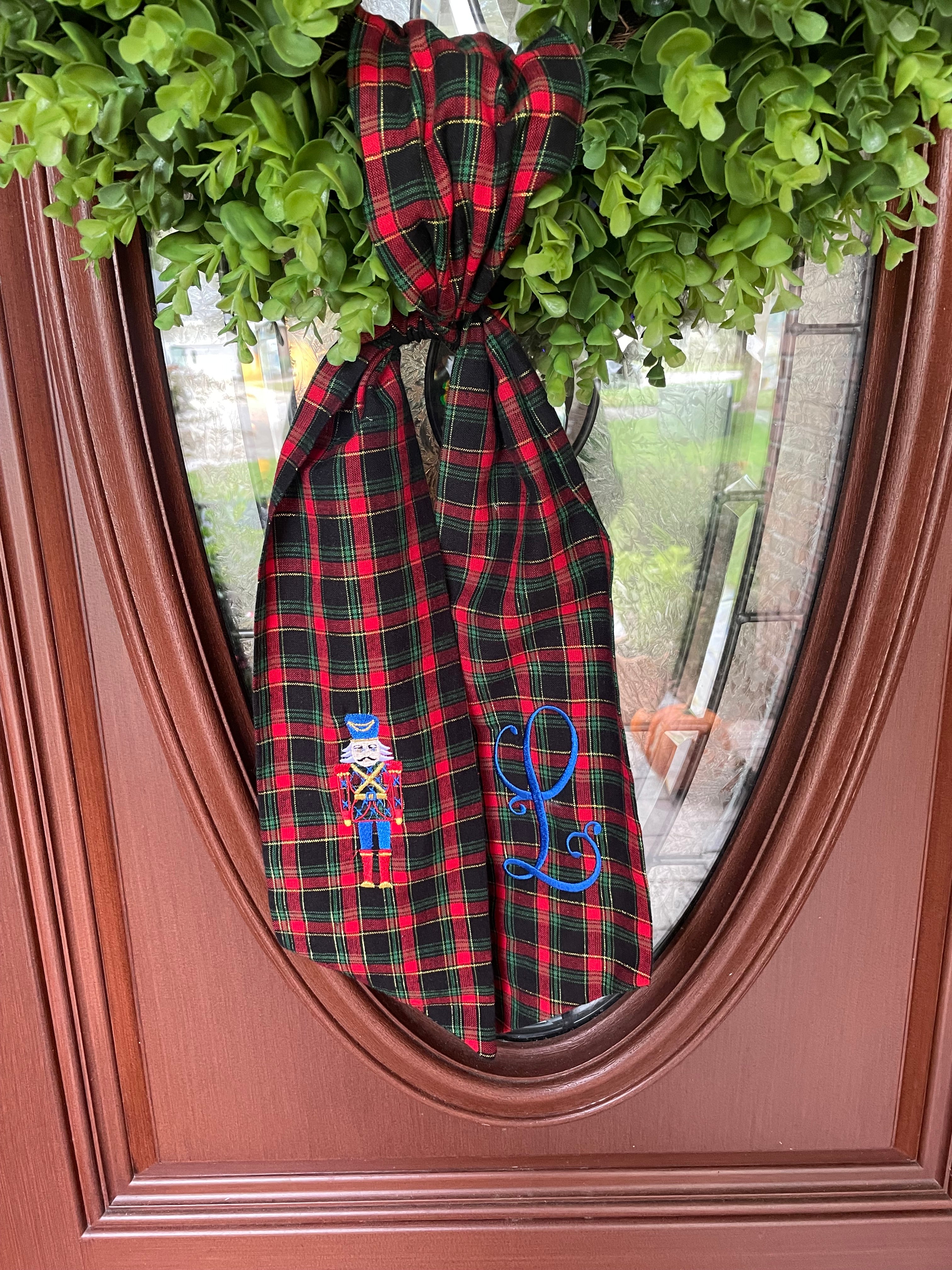 Personalized, Embroidered Christmas Nutcracker Wreath Sash
