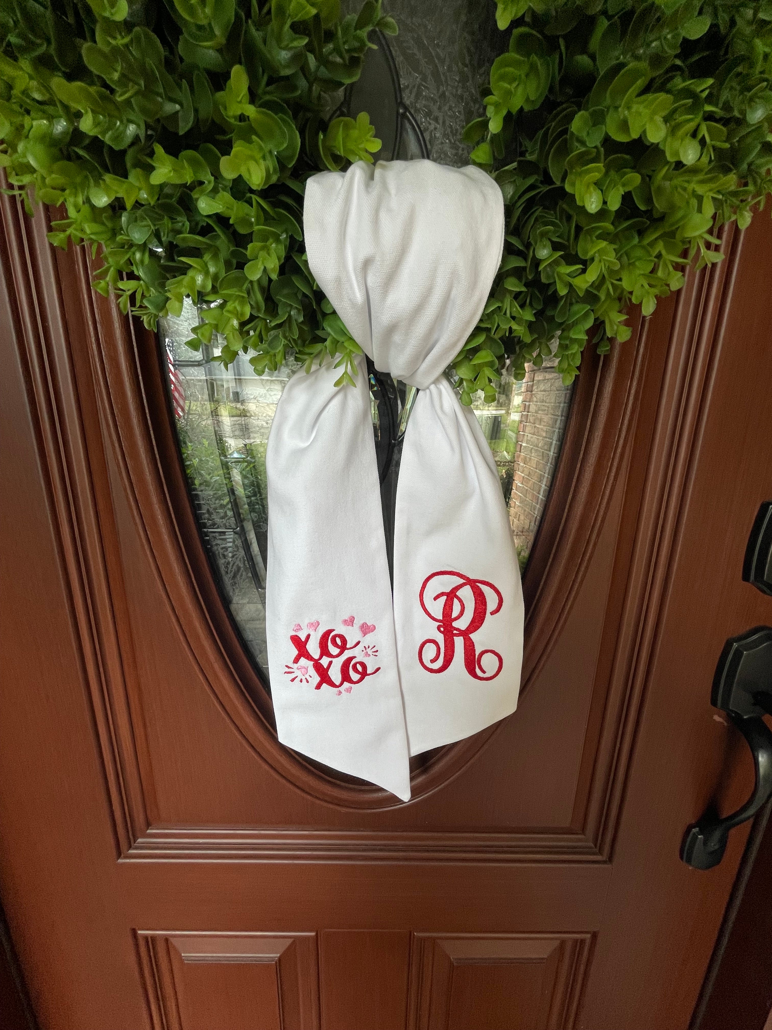 Personalized XO XO Valentine Wreath Sash