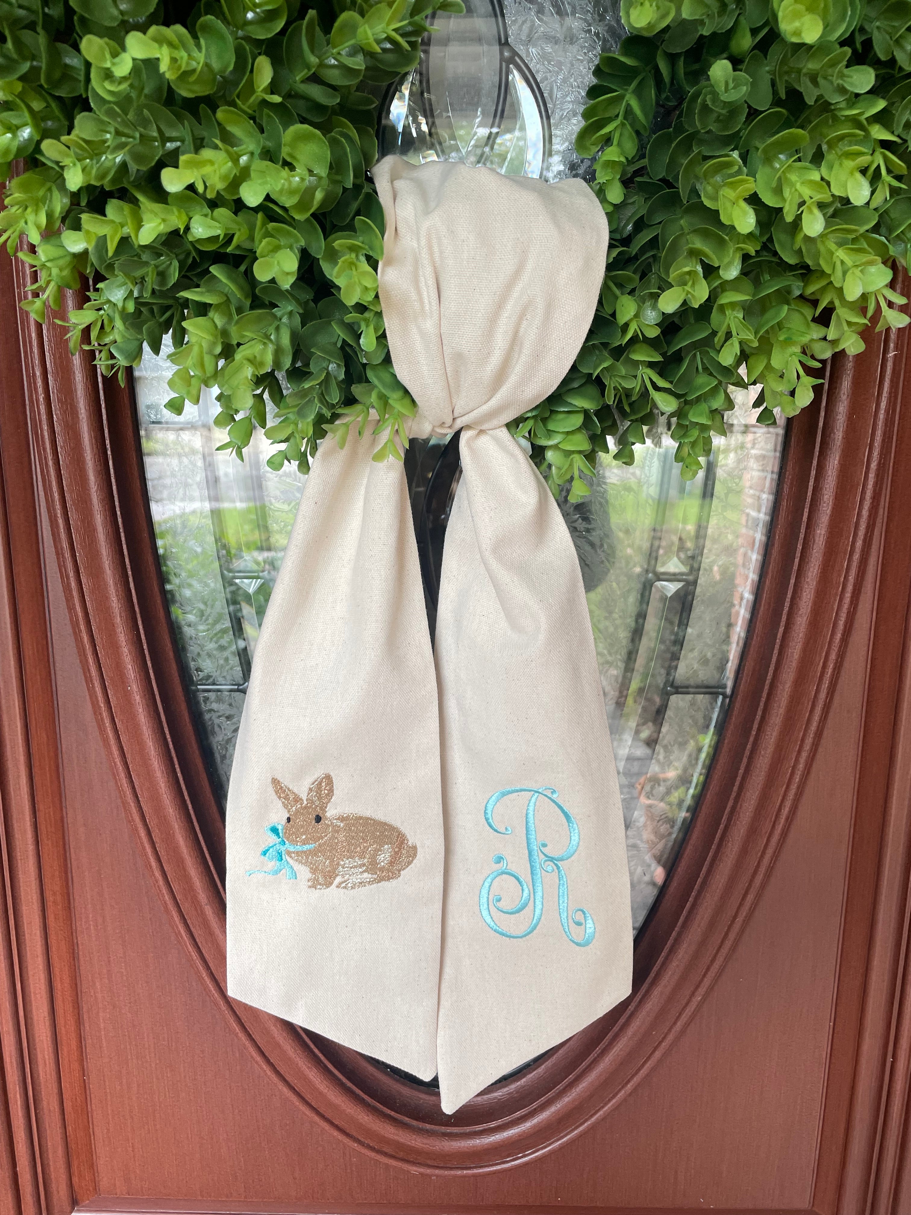 Personalized, Embroidered Easter Bunny with Bow