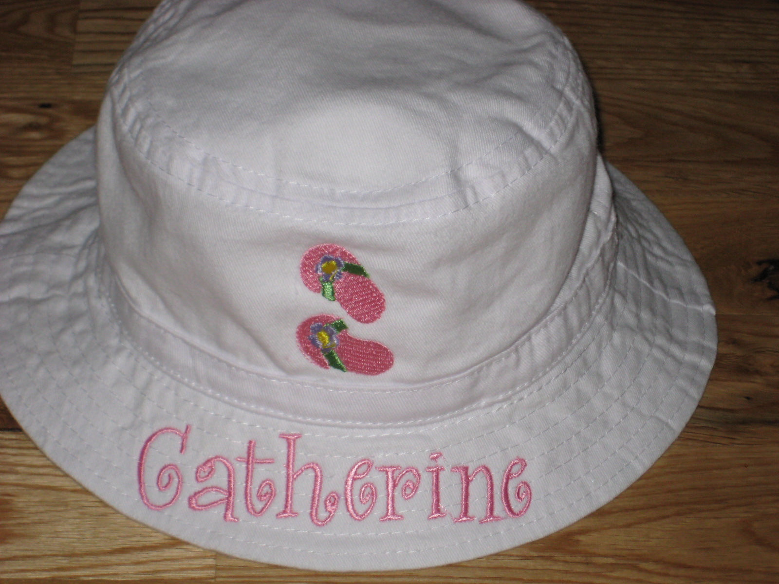 Personalized, Embroidered Flip-flop Sun Hat