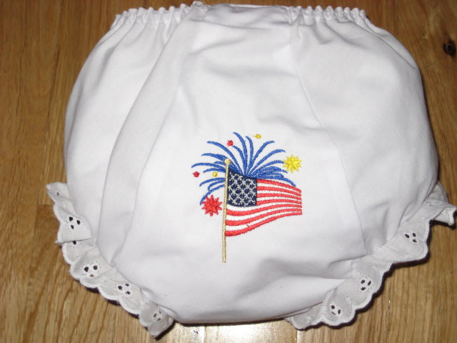 Embroidered Fourth of July Diaper Cover