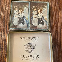 Vintage 1930's Gainsborough Playing Cards Mrs. Smith & Niece Pattern - Double Deck in Original Box