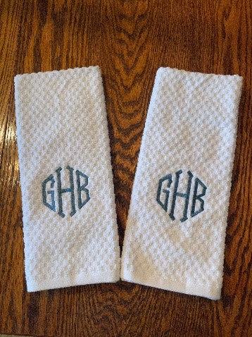 Custom Embroidered Monogrammed Bath Towel Set